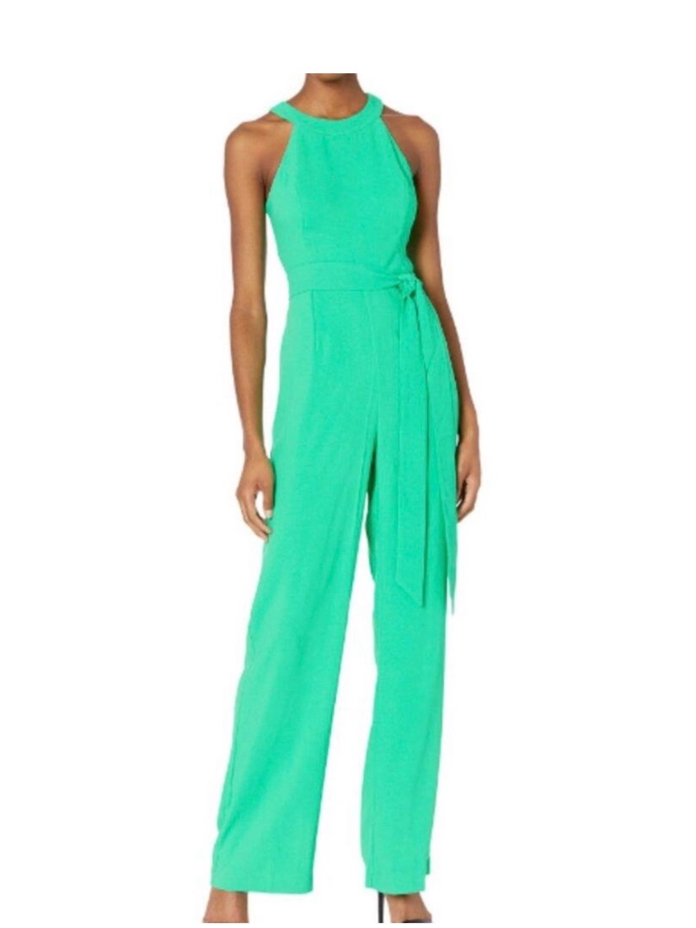 Lilly Pulitzer Sleeveless Halter Tie-Waist Turquoise Jumpsuit